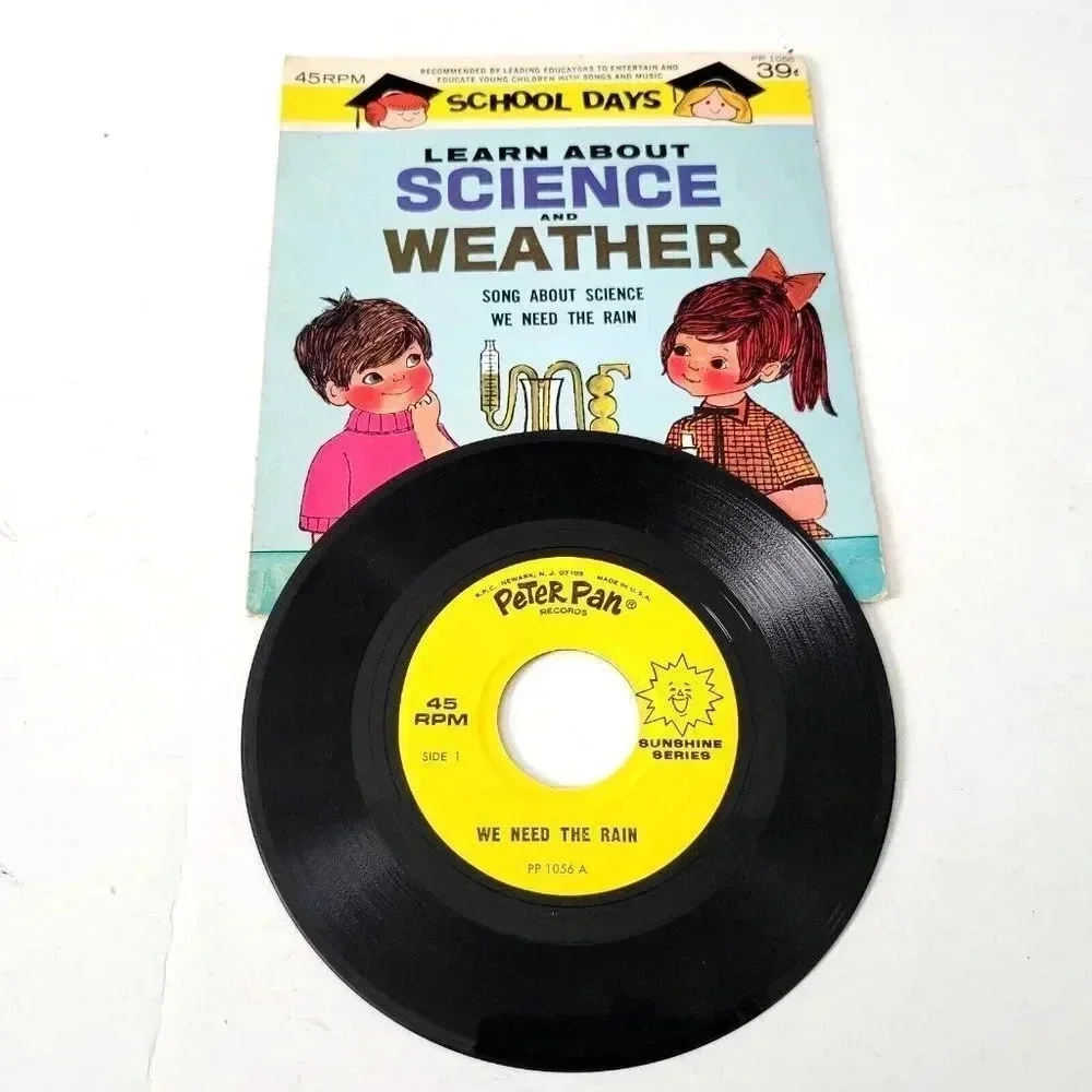 Pre-School Days Record Learn About Science and Weather Songs 45 RPM 1966